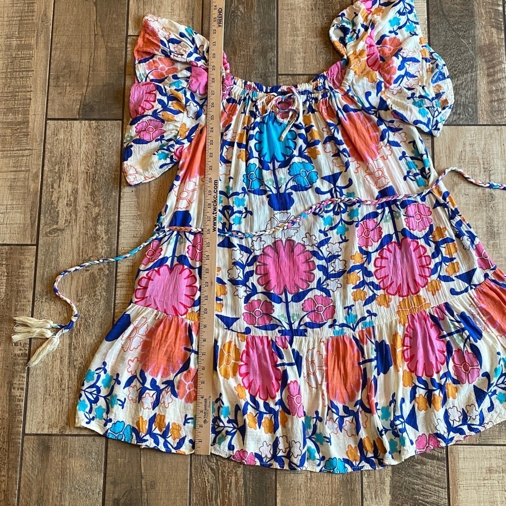 Rachel Roy Floral Off Shoulder Dress with Pink and Blue - Picture 7 of 11